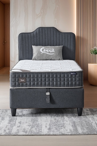 Menekşe Tek Kişilik Sandıklı Baza Antibakteriyel Ortopedik Paket Yaylı Yatak 3 Lü Set 100 x 200