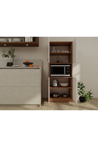 Perge Mikrodalga Dolabı Marbella Kiraz-beyaz