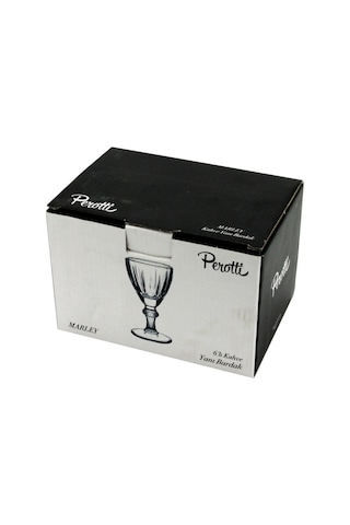 Perotti Marley Gravürlü Ayaklı Cam Kahve Yanı Su Bardağı