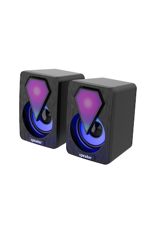 Y-9077 Mini Bilgisayar Hoparlörü Rgb Led Işıklı Gaming Oyuncu Hop