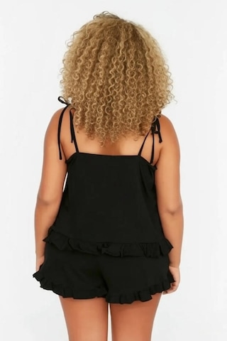 Unika Boutique Kadın Büyük Beden Şortlu Pijama Siyah