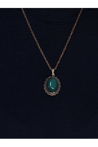 Doğal Taş Yeşil Akik Doğal Taşlı Kadın Doğal Taş Otantik Kolye Euk27bya Yeşil