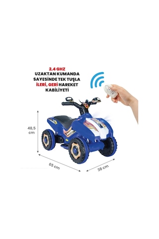 Kumandalı Akülü Araba 6 Volt 2-4 Yaş Mavi