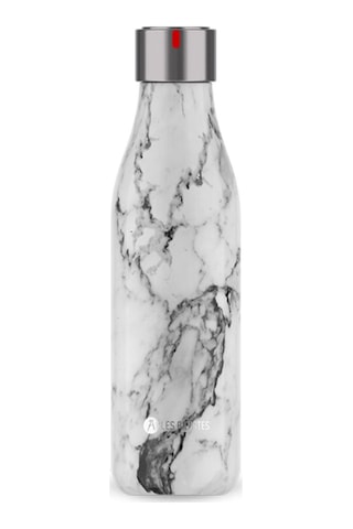 Les Artistes Paris Isı Yalıtımlı Çelik Termos Matara 500 ML Marble Black & White Beyaz - Siyah