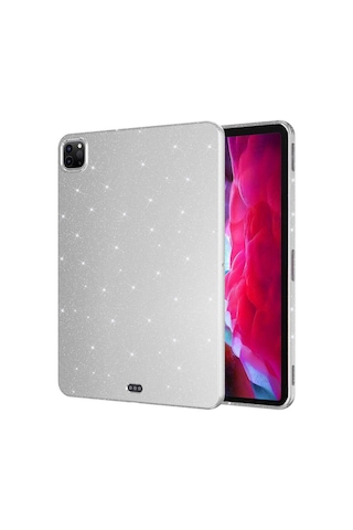 İpad Pro 11 2020 2.nesil Simli Parlak Görünümlü Uyumlu Zore Tablet Koton Kılıf-gümüş Arka Kapak