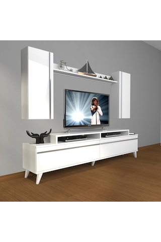 Decoraktiv Ekoflex 7 Mdf Retro Tv Ünitesi Tv Sehpası Beyaz