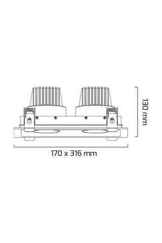 Goya Gy-3042-30 2X28W Cob Ledli Mağaza Armatürü Siyah Kasa Beyaz Siyah