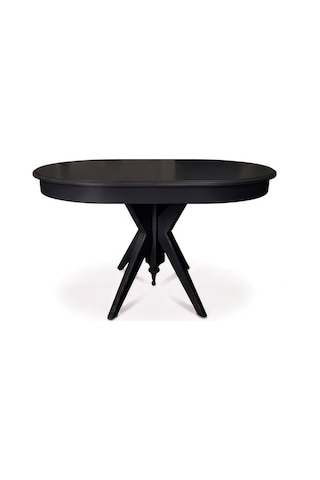 Vintera Açılır Oval Ahşap Mutfak Masası 80x120 Siyah