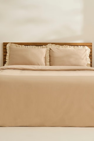 Kaşmir Home Lisa %100 Pamuk Çift Kişilik Nevresim Takımı Bej
