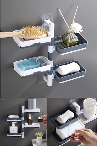 4 Katlı Pratik Katmanlı Banyo Organizer Standı Fonksiyonel Banyo Düzeni Diğer