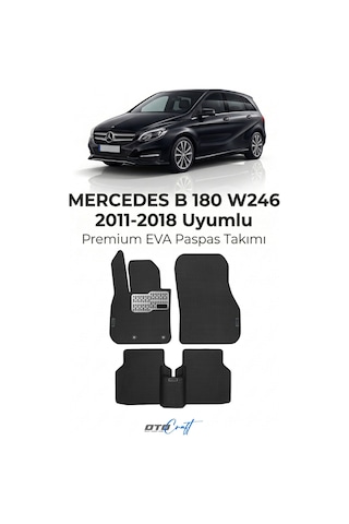 OtoCraft Mercedes B 180 W246 2011-2018 Araca Özel 3d Havuzlu Eva Paspas Tam Set 5 Parça