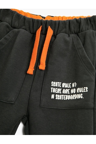 Koton Jogger Eşofman Altı Cepli Beli Bağlamalı Pamuklu Antrasit 4wmb40023tk 4WMB40023TK047 Antrasit