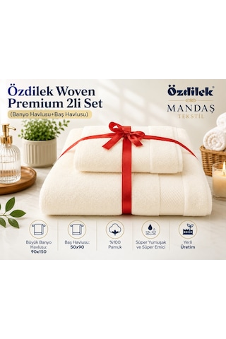 Özdilek-woven Krem-kişisel Havlu Seti Süper Yumuşak 90x150+50x90