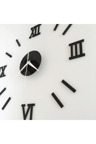 Suofeng Pvc 3d Dıy Duvar Saati, Sessiz Tasarım, Kendine Yapışkan, Ev Ofis Dekoru, Siyah Çok Renkli
