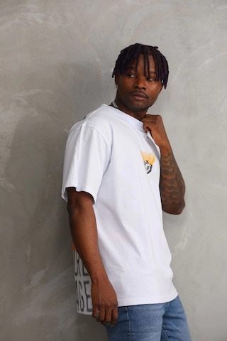 Wear Vexel Erkek Baskılı T-shirt Kısa Kol Bisiklet Yaka Regular Tişört - Beyaz Çok Renkli