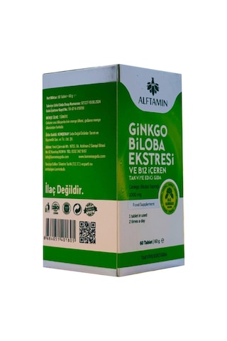 Alftamin Ginkgo Biloba Ve B12 İçeren Takviye 1100 Mg 60 Tablet