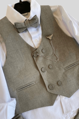 Zincir Çift Düğme Başak Erkek Çocuk Takım Elbise Gri Gri