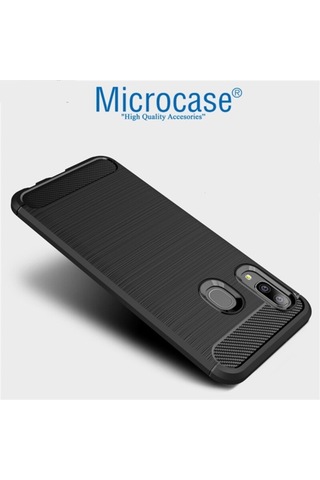Microcase Samsung Uyumlu Galaxy M10S Brushed Carbon Kilif - Siyah 387489089