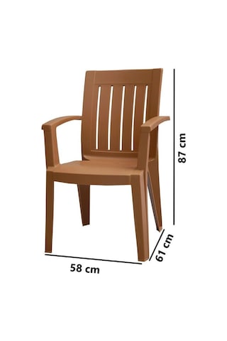 Omnipazar Mt-gf175 Cometa Plastik Bahçe Balkon Sandalye 4'lü Set Kahverengi