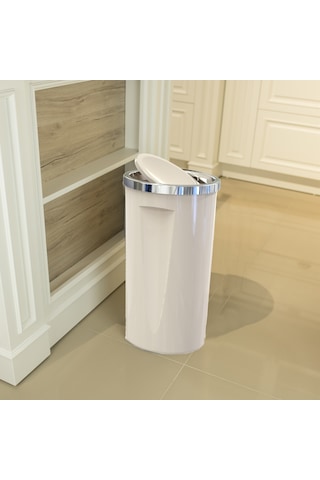 Primanova Lenox Plastik Bej Çöp Kovası 35 Litre Döner Kapaklı Bej