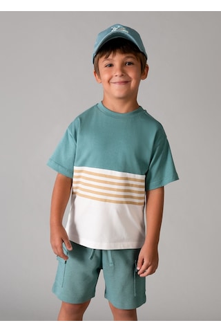 Mayoral Erkek Çocuk İki Tshirtlü Şort Takım Yeşil