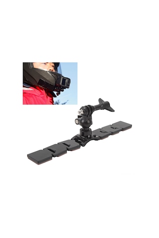 Padalink Motosiklet Kaskı Çene Tutucu, 3 Bölümden Ayrılabilir, 360 Derece Dönebilen, İki Yönlü Yapışkanlı Spor Kamera Tutucu Aksesuarı