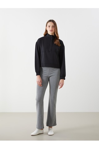 Lcwaıkıkı Classic Siyah Dik Yaka Kadın Sweatshirt