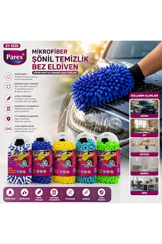 Mikrofiber Şonil Temizlik Bezi - Makarna - Oto Yıkama Eldiveni 5639