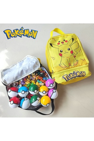 Pokemon Gitmek Aksiyon Figürü Karikatür Okul Çantası Figuras Oyuncak Koleksiyonu Pikachu Anime Modeli Pokeball Bebek Çocuk Çocuk Hediye 0