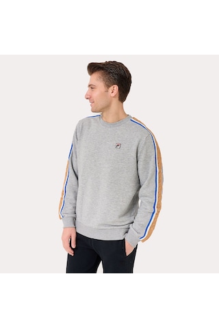 Açık Gri Fila Erkek Bisiklet Yaka Sweatshirt Braid Detail Tm411156 Açık Gri