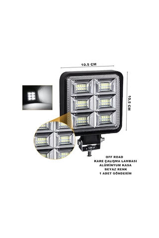 Off Road Kare Çalışma Lambası BEYAZ 48 Led 10,5x10,5 cm 1 Adet