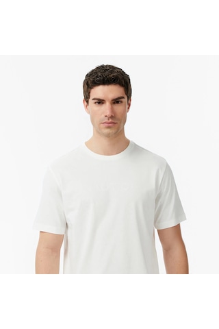 Nautica Regular Fit Baskılı Erkek T-shirt V65343t Beyaz
