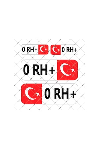 Bay Etiket Bt02 Reflektif 0 Rh Pozitif(+) Kan Grubu Sticker Seti