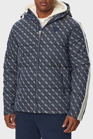Guess Fusco 4g Logolu Şerit Detaylı Regular Fit Kapüşonlu Şişme Mont Z5bl02wfıq2 Erkek Mont Z5bl02 Wfıq2 Fbı2 Lacivert-beyaz