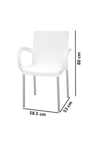 Omnipazar Mt-cf880 Mare Plastik Bahçe Balkon Koltuk Sandalye 4'lü Set Beyaz