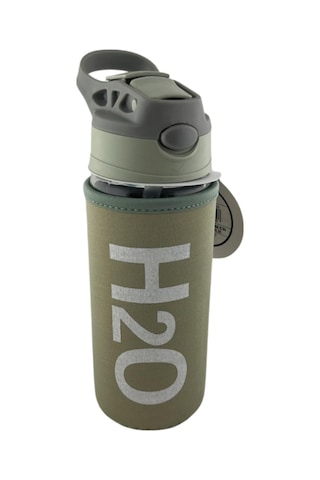 H2o Kılıflı Pipetli Cam Matara 500 Ml Haki