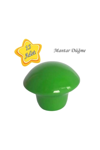 15 Adet Yeşil Mantar Düğme Kulp Çocuk Bebek Mobilya Çekmece Dolap Kapak Kulbu Metal Kulp Aksesuarları Vidalı