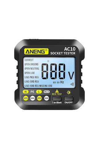 Ximistore9 Aneng Ac10 Avrupa Tipi Prizi Test Cihazı - Polarite Ve Faz Kontrol Cihazı Pil Dahil Değil
