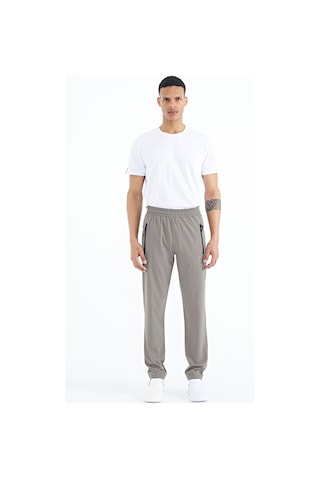 Tommy Life Taş Erkek Fermuarlı Üç Cepli Standart Kalıp Klasik Paça Eşofman Alt - 84768 Taş
