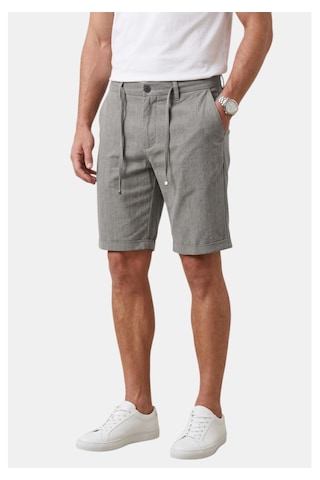 Deep Sea Deepsea Gri Slim Fit Likralı Çizgi Dokulu Beli Lastikli İpli Erkek Şort Kapri 2601743