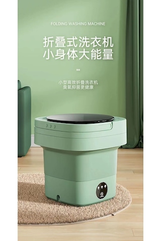 Portatif Katlanabilir Çamaşır Makinesi 8.5 Litre Yeşil