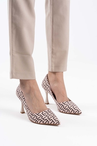 Kelsey Kadın Bej Desenli Stiletto Bej