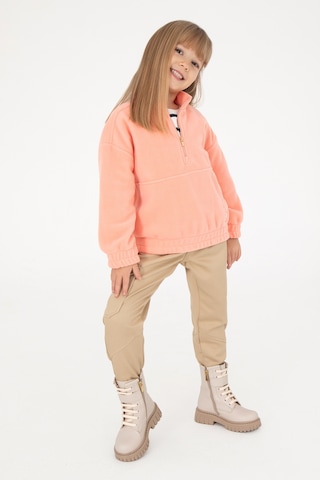 U.S. Polo Assn. Kız Çocuk Somon Yarım Fermuarlı Polar Sweatshirt 50298983-VR047
