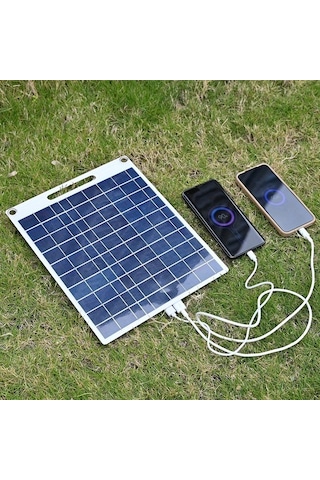 Elmpaly 10w Güneş Paneli Çift Usb Portlu 1 Adet Taşınabilir Güneş Enerjisi Şarj Cihazı Hızlı Şarj 5 10w Akıllı Telefon Mini Fan Kampçılık İçin