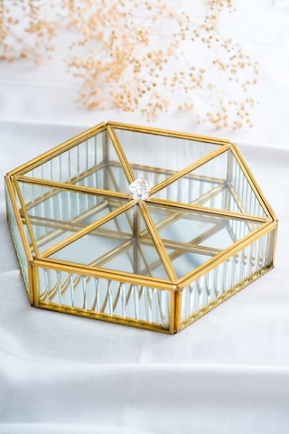 Acar Cam Şeker Kutusu Gold