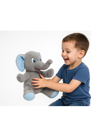 Sevimli Hayvanlar Peluş Oyuncak Hediyelik Uyku Arkadaşı 45 Cm Gri