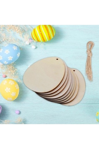 Lijinxu Magideal Paskalya Ahşap Asılı Hediye Etiketleri Dıy El 7cmx5.8cm