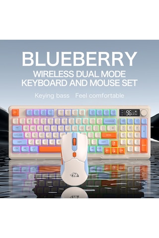 T96 2.4g Bt5.0 Çift Bağlantılı Tft Led Ekranlı Reinbow Gaming Oyuncu Klavye Mouse Set Diğer