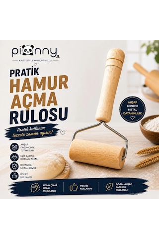 Pionny Tek Elle Kullanılan Kurabiye Mantı Şeker Oyun Süs Hamuru Hamur Pasta Kek Süsleme Merdanesi Çok Renkli