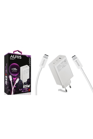 Auris ARS-Ch65 65 Watt Usb To Type C Ultra Fast Hızlı Şarj Aleti Seti